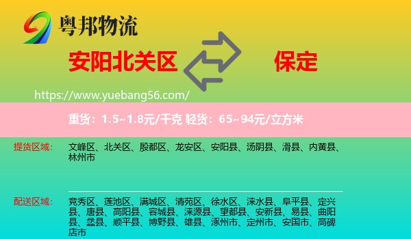 北關(guān)區(qū)到保定物流