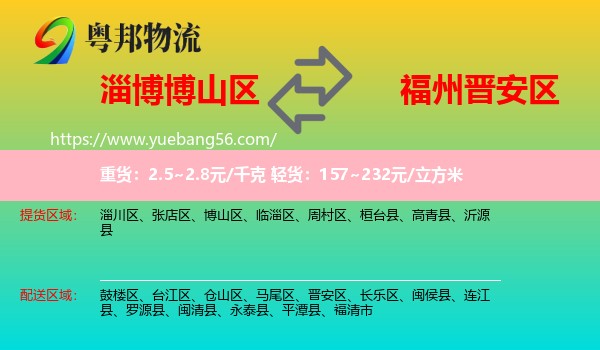 博山區(qū)到晉安區(qū)物流