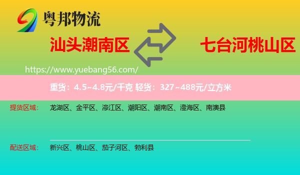 潮南區(qū)到桃山區(qū)物流