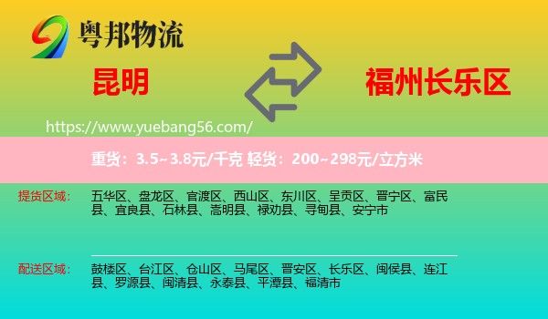 昆明到長樂區(qū)物流