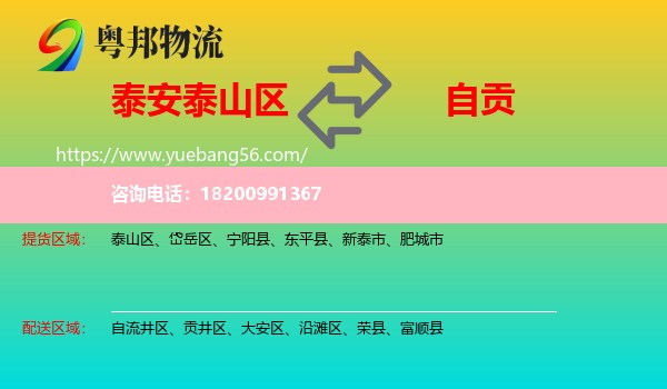 泰山區(qū)到自貢物流