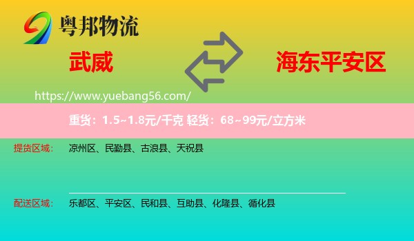 武威到平安區(qū)物流